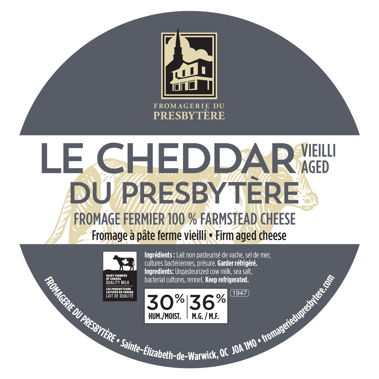 Étiquette - Cheddar du Presbytère